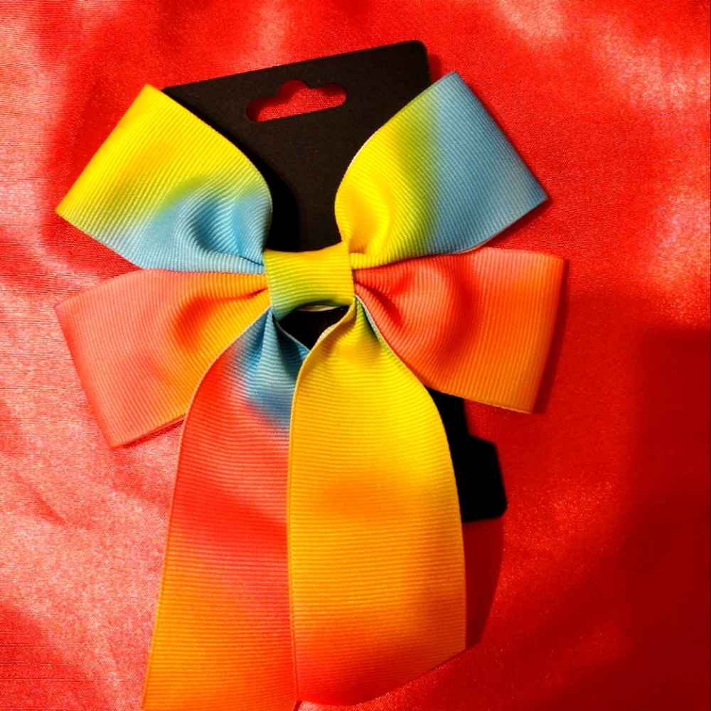 Rainbow hair bow